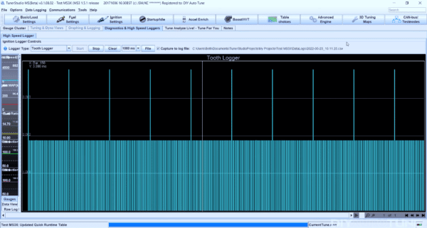 How to make a Tooth Log using TunerStudio