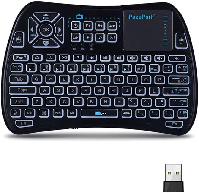 Compact Handheld Wireless Keyboard and Touchpad
