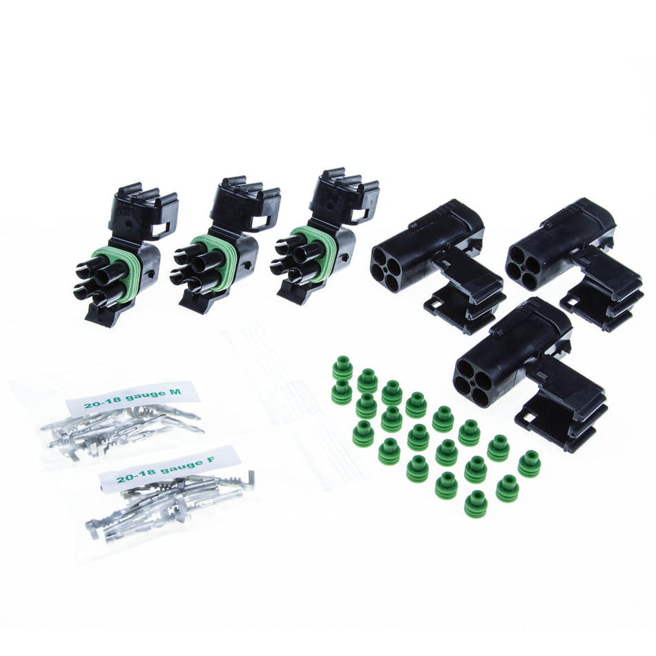 Weather Pack 4 Square Position - 20-18 Gauge (3) Pack