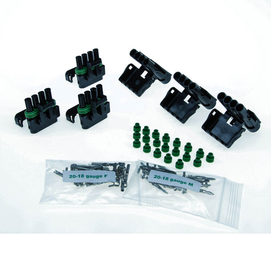 Weather Pack 4 Flat Position - 20-18 Gauge (3) Pack