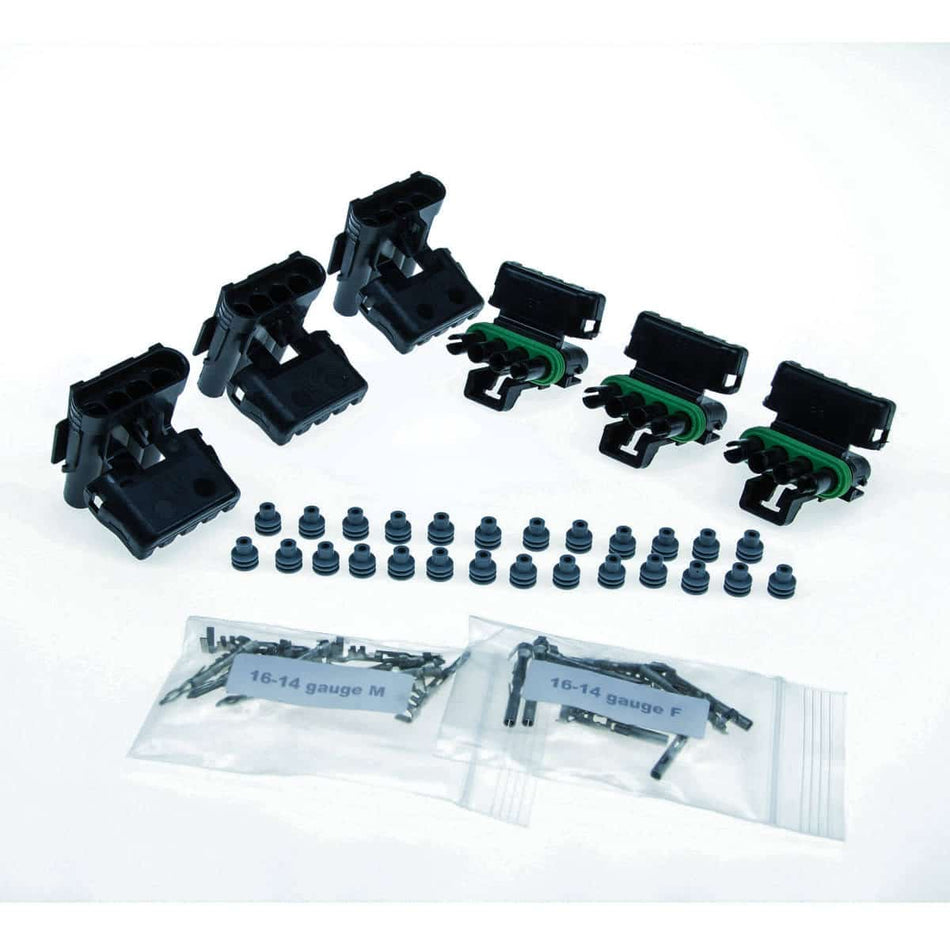 Weather Pack 4 Flat Position - 16-14 Gauge (3) Pack