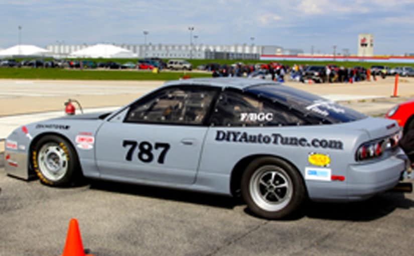 DIYAutoTune / Jerry Hoffmann's land speed racing 240sx at the line for the Ohio Mile 2013