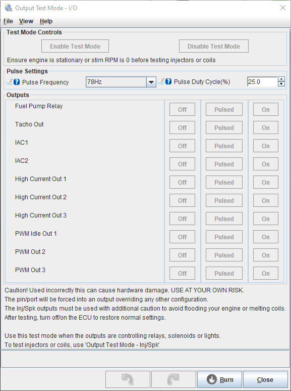 Output Test Mode, MS3Pro, AMP EFI